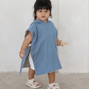 BIG LITTLE UNIVERSE- Reversible Hooded Poncho - Toddler - NWT 3 Colors
